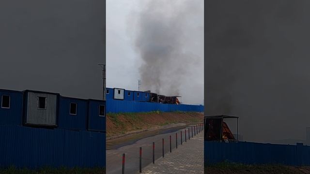 пожар на стройке (ЖК Новая Щербинка) 13.06.2024