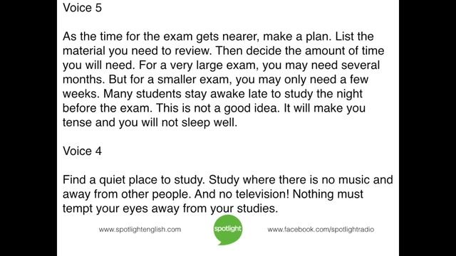 Preparing for Exams | practice English with Spotlight