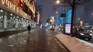 #moscow #НовыйАрбат #russia Вечерний Новый Арбат. Зима. 2022 год.