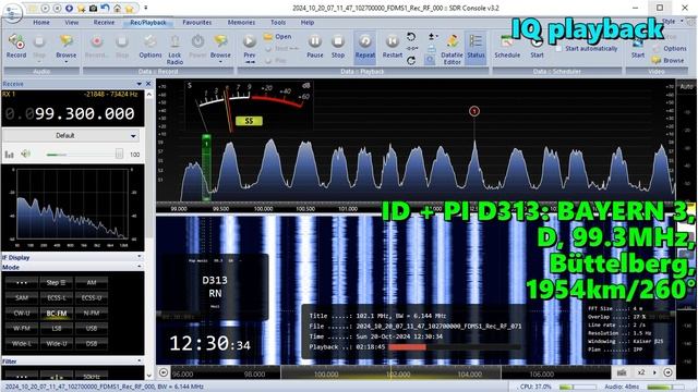 20.10.2024 09:24UTC, [Es, oos], FM станции из Бюттельберга, Германия, 1954км