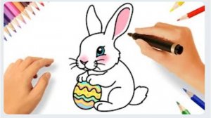КАК НАРИСОВАТЬ МИЛОГО ПАСХАЛЬНОГО КРОЛИКА 🐇