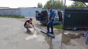 Как прочистить трубу от бетона|| В канализации залили бетон