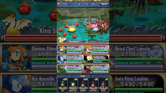 5 Healers vs. Thunder Turnout Lv. 1 - Brave Frontier Global