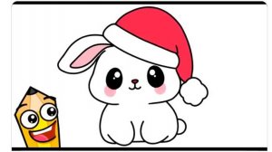 КАК ЛЕГКО НАРИСОВАТЬ МИЛОГО РОЖДЕСТВЕНСКОГО ИЛИ НОВОГОДНЕГО КРОЛИКА 🎄❤️