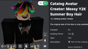 FREE UGC LIMITED CODE! HOW TO GET Catalog Avatar Creator: Messy Y2K Summer Boy Hair! (ROBLOX)
