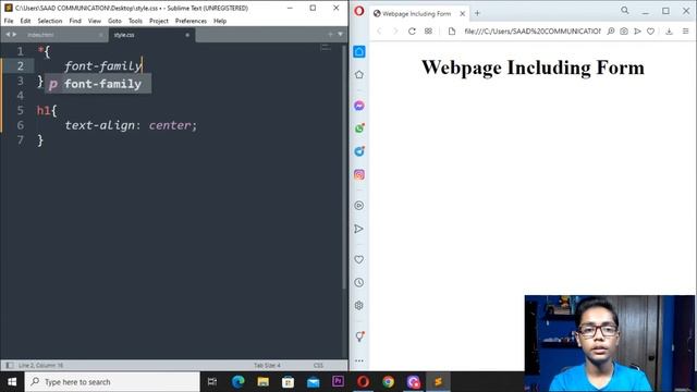 HOW TO BUILD A WEBPAGE INCLUDING FORM IN HTML AND CSS FOR BEGINNERS TUTORIAL | DEVINSHAL