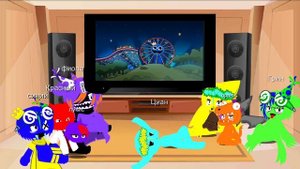 Реакция радужных друзей на циан против красного