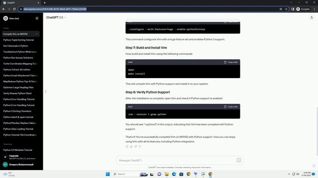 compiling vim on msys2 with python support смотреть онлайн