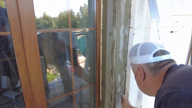 Технология армирования оконных откосов, утеплённых пенопластом, СФТК Мокрый Фасад клей Цементум