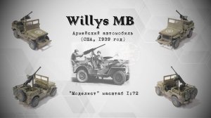 Willys MB. Армейский автомобиль США. Сборная модель от "Моделист" в масштабе 1/72