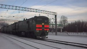 Тепловозы 2ТЭ10М-3335 и 2ТЭ10М-3542. Двойная тяга. Звук 10Д100.