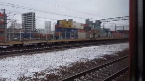 Перегон Ховрино - Моссельмаш из окна электропоезда ЭТ2М на главном ходу ОКТ.