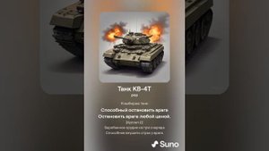 Песня "Танк КВ-4Т" (слова мои, музыка и голос нейросети Suno)