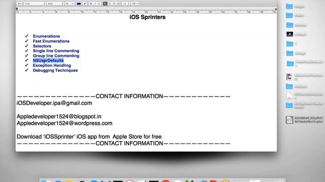 'iOS Sprinter' APP - Few  BasicConcepts