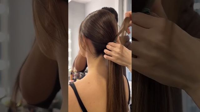 СТИЛЬНАЯ ПРИЧЕСКА ГЛАДКИЙ ХВОСТ СО СТРАЗАМИ #прически #warszawa #варшава #hairstyletutorial #hair