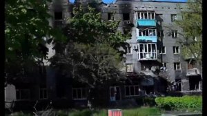 Разрушенный город Украины после боев