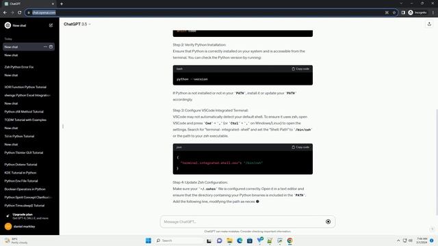 zsh command not found python vscode