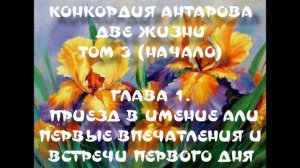 Глава 01  КОНКОРДИЯ АНТАРОВА  ДВЕ ЖИЗНИ  ТОМ 3 НАЧАЛО  Приезд в имение Али
