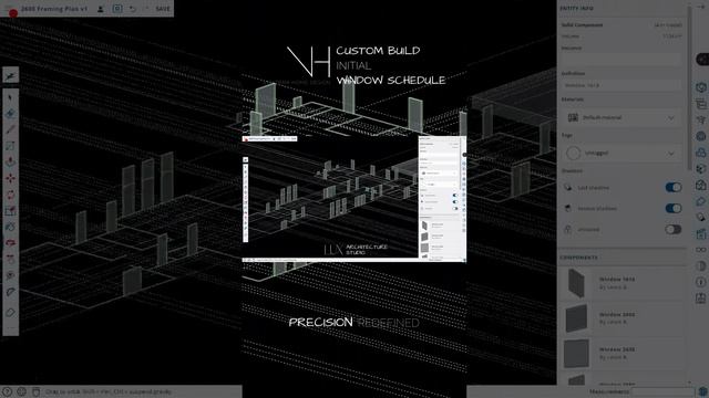 LUX x VENTANA HOME DESIGN | Custom Build - Window Schedule v1 #3dmodeling #blueprint #interiordesig