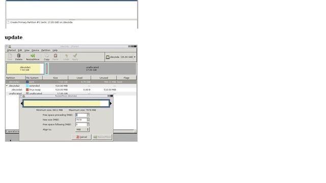 Ubuntu: How To Extend Main Partition With Gparted Live Cd?