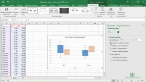 Диаграмма ящик с усами в Excel 2016 (boxplot)