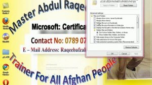 Windows 7 Lecture 9 By Dr Abdul Raqeeb Afzali