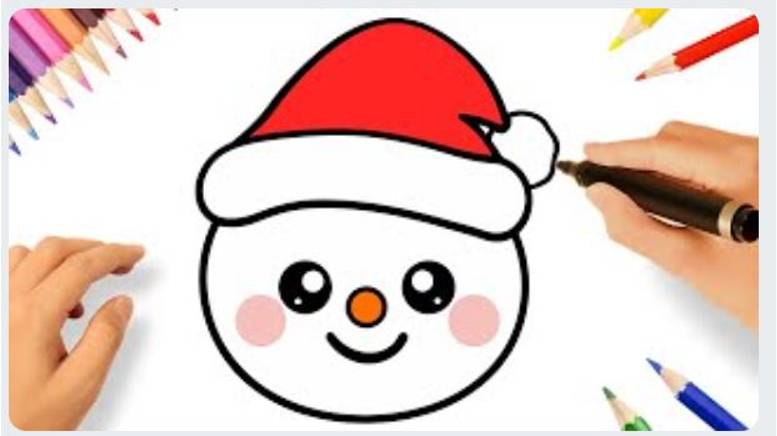 КАК ЛЕГКО НАРИСОВАТЬ МИЛОГО РОЖДЕСТВЕНСКОГО НОВОГОДНЕГО СНЕГОВИКА ⛄🎄| МИЛЫЕ РОЖДЕСТВЕНСКИЕ РИСУНКИ
