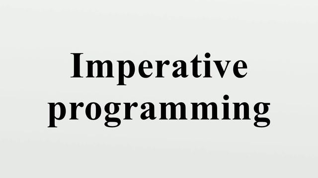 Imperative programming