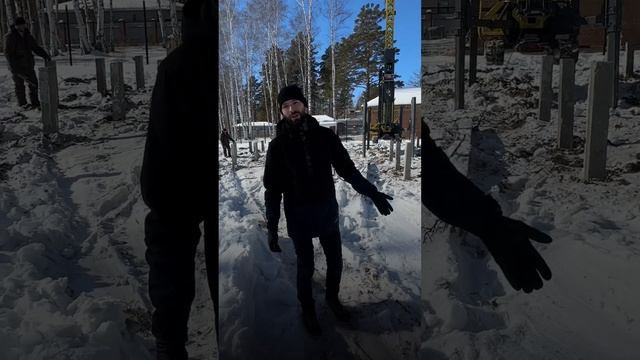 Забить сваи под фундамент зимой или ждать до лета? #свайныйфундамент #фундамент #позитив #иркутск
