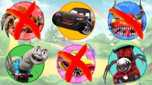 Wheel of Monster !! Poop Eater, Evil McQueen Exe, McQueen Devil Eater, Spider Thomas, McQueen...