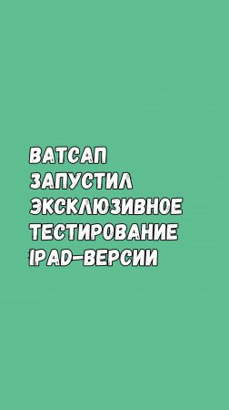 WhatsApp Запустил Эксклюзивное Бета-Тестирование iPad-Версии