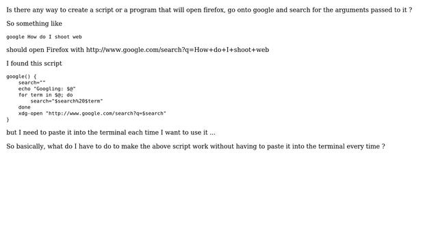 Ubuntu: Create a script to open firefox with some google search term from terminal смотреть онлайн