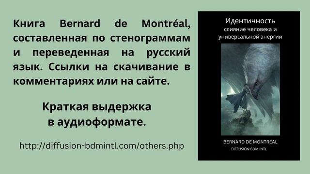 Книга Bernard de Montréal ; Идентичность, слияние человека и универсальной энергии
