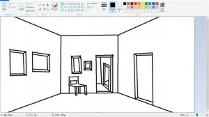 Designing and panting of Living room in windows paint