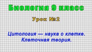 Биология 9 класс (Урок№2 - Цитология — наука о клетке. Клеточная теория.)