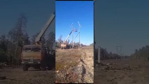 демонтаж  старой опоры ЛЭП 35 кв