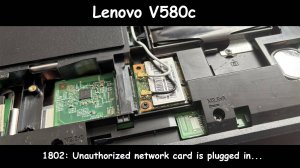 Lenovo V580c - "1802: Unauthorized network card is plugged in" при замене Wi-Fi модуля