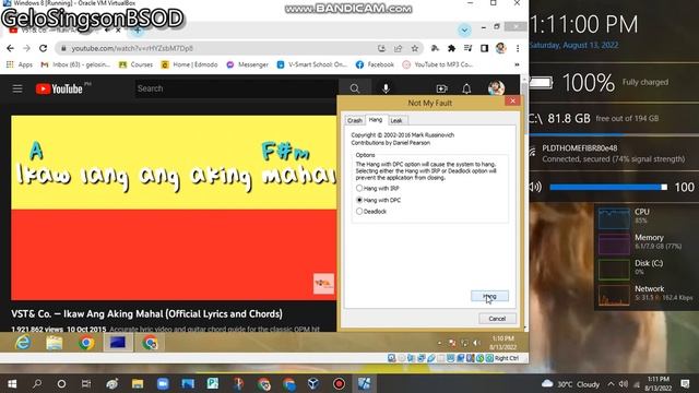 Ikaw Ang Aking Mahal song has HFTD BSOD VM (Windows 8) смотреть онлайн