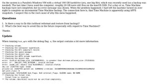 APFS: fsroot tree is invalid after Time Machine backup - how to recover and avoid in the future?