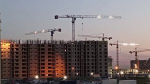 ВЕЧЕРНИИ РАБОТЫ. Башенные краны Terex Comedil. ЖК "AEROCITY".