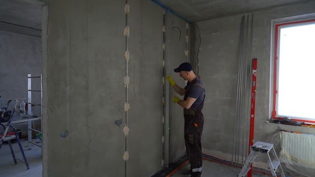 Установка маяков под штукатурку. Углы 90 градусов. #12