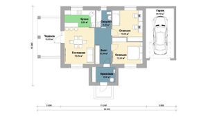 Обзор одноэтажного дома 75 м2 с гаражом и террасой. Дом конструктор.