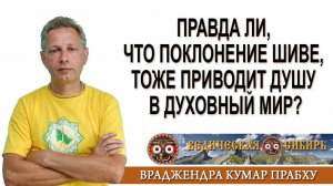 Правда ли, что поклонение Шиве, тоже приводит Душу в Духовный мир?