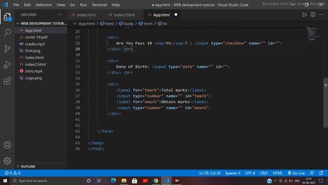 HTML Project || Application form project Using Html Only