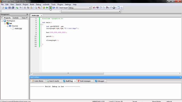 C++ Graphics Tutorial 4- bar() function