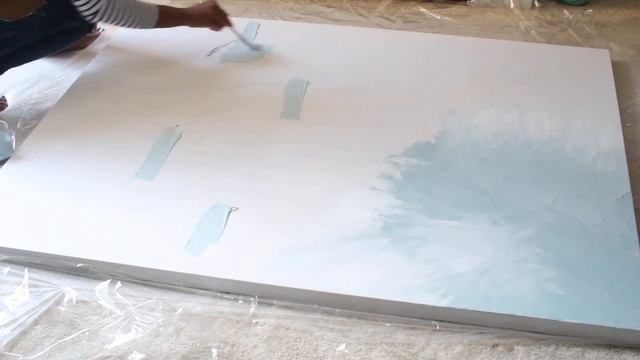 How to Create CHEAP Giant Canvas Art | Decorate With Me! смотреть онлайн