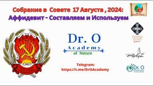 Аффидевит - Составляем и Используем, Собрание в Совете 17 Августа, 2024