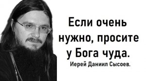 Если очень нужно, просите у Бога чуда. Иерей Даниил Сысоев.