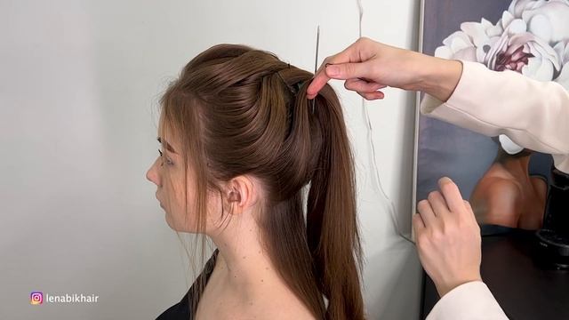 ВЫСОКИЙ ПУЧОК на тяжелые некрашеные волосы (без валика) смотреть онлайн