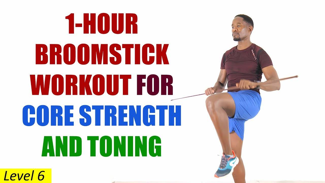 Brian Syuki - 1-HOUR Broomstick Workout for Full Body Toning  and Core Strength